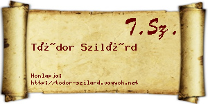 Tódor Szilárd névjegykártya